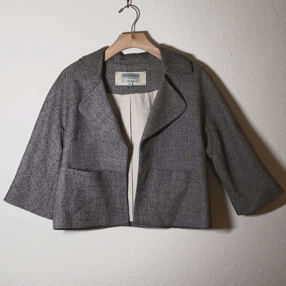 Veronika Maine cropped tweed size 10 blazer